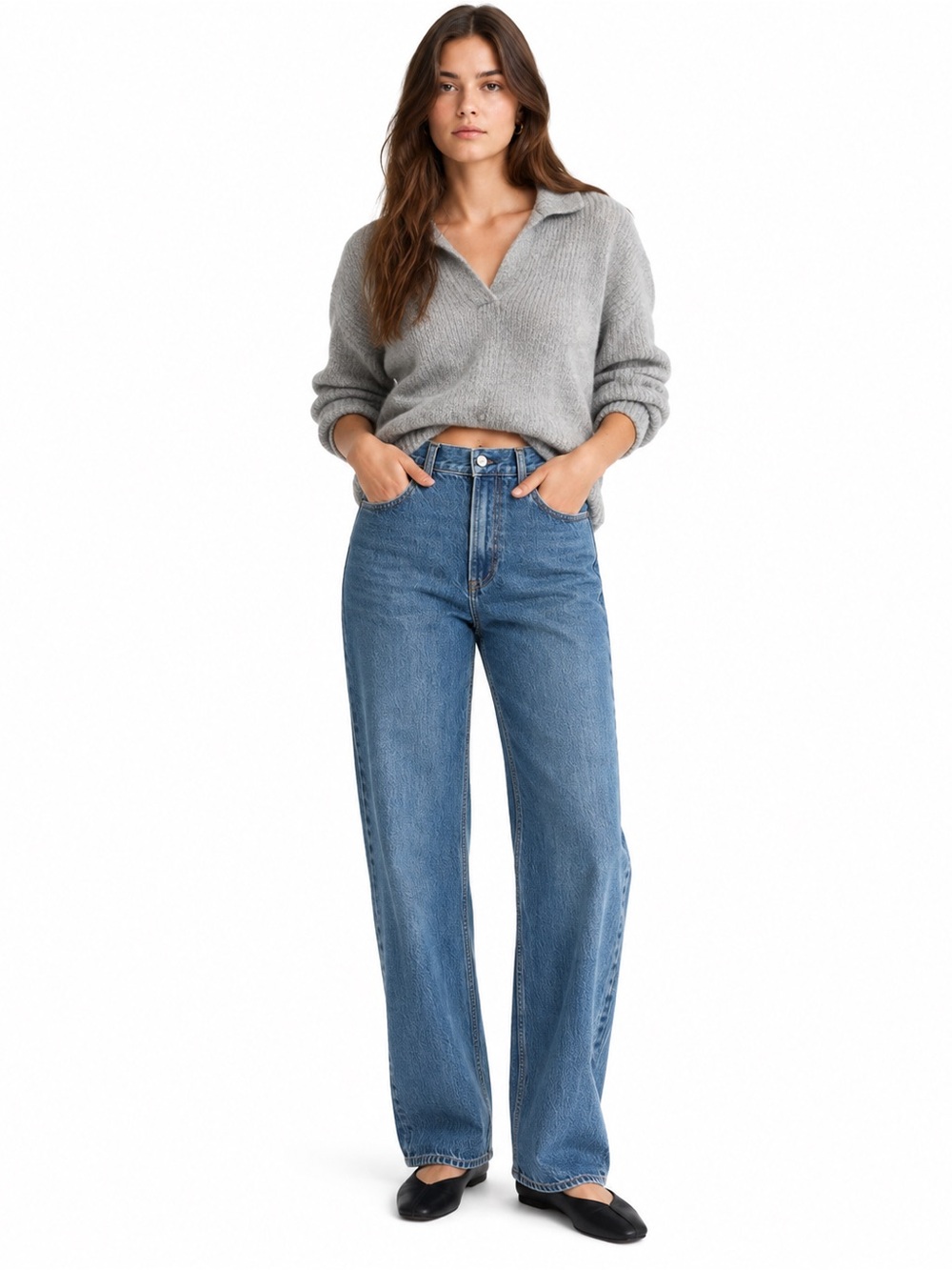 Abercrombie & Fitch The Loose High Rise Jeans Medium Wash Size 27 / 4